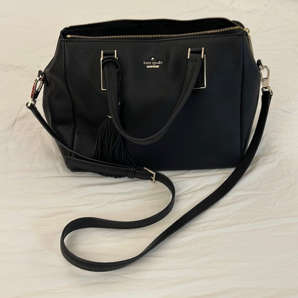 Kate Spade black leather satchel